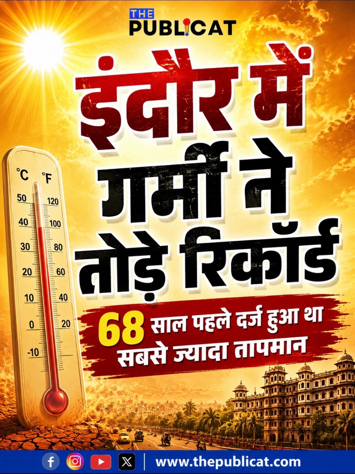 इंदौर में गर्मी ने तोड़े रिकॉर्ड, 68 साल पहले दर्ज हुआ था सबसे ज्यादा तापमान