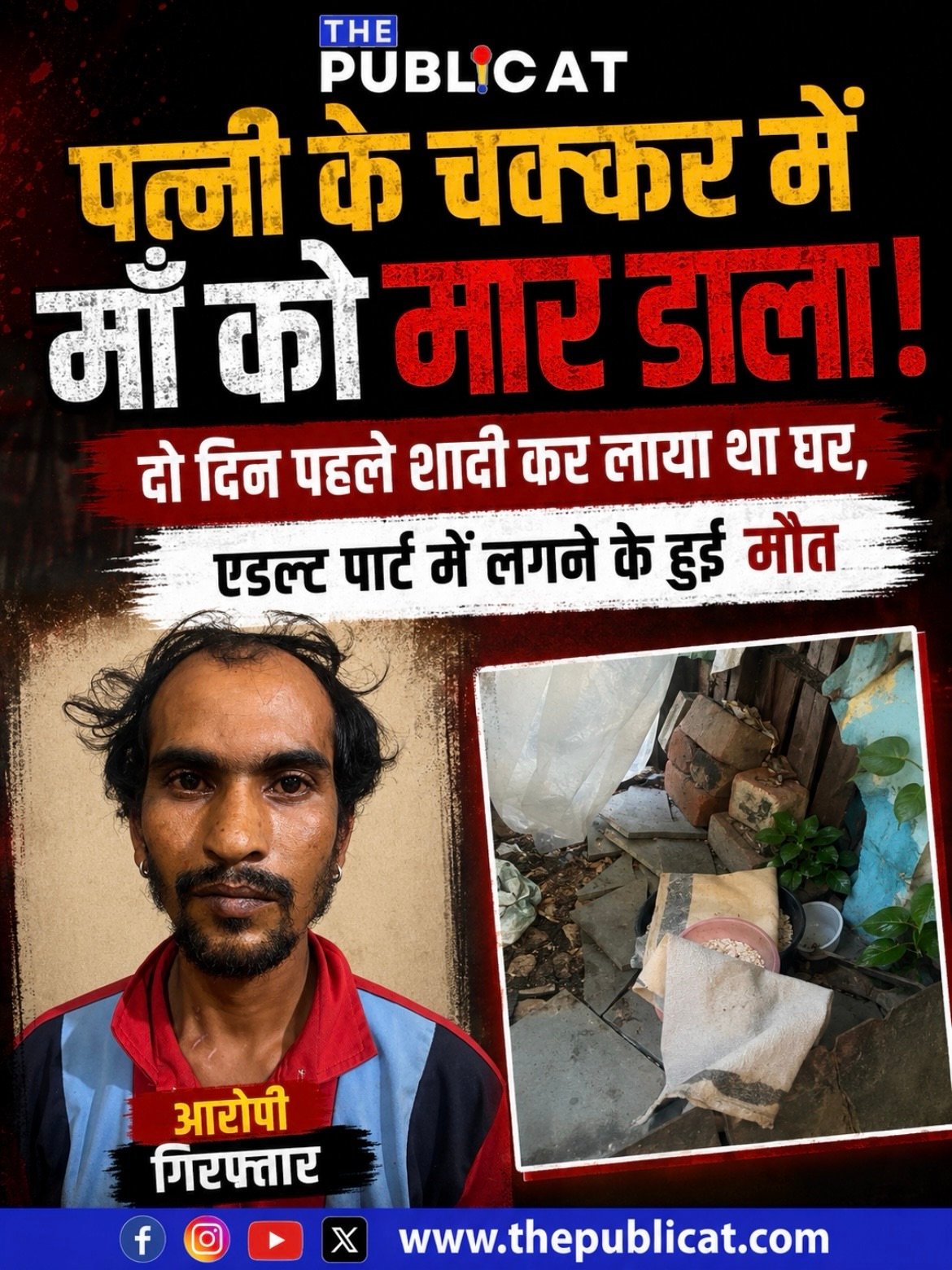 पत्नी के चक्कर में माँ को मार डाला : दो दिन पहले शादी कर लाया था घर, एडल्ट पार्ट में लगने के हुई मौत&nbsp;