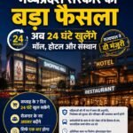 मध्यप्रदेश में अब 24 घंटे खुल सकेंगे मॉल-होटल और व्यावसायिक संस्थान, राज्यपाल ने दी मंजूरी